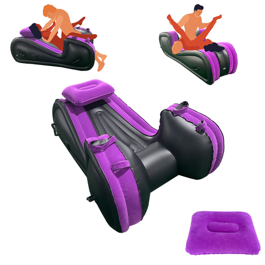 Inflatable Sex Sofa with Positioning Pillow for G Spot Position Aid Sex Auxiliary Adult Games with Automatic Air Pump for BDSM Games, Couple Sex Toys Chair for Sex Fun