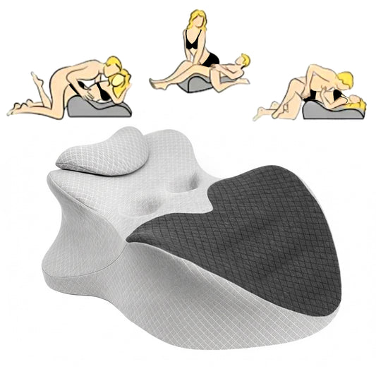 Intimacy Support Wedge Pillow for Couples, 27° Ergonomic Memory Foam Position Cushion, Multi-Functional Back Lumbar Support Pillow for Bedroom Living Room Office