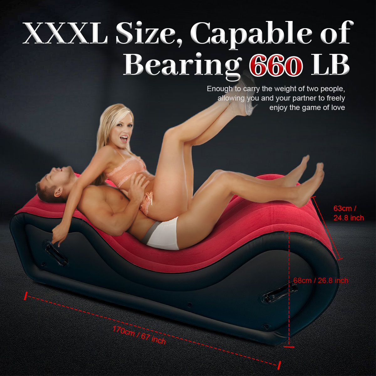 Sex Furniture for Couples BDSM, Inflatable Sex Bondage Sofa Chair with Built-in Air Pump, G Spot Position Pillow Ramp Cushion Sexual Pleasure for Love Expression Valentine's Day Romantic Present