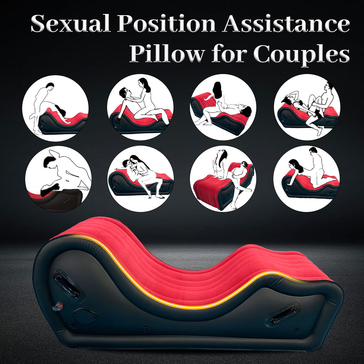 Sex Furniture for Couples BDSM, Inflatable Sex Bondage Sofa Chair with Built-in Air Pump, G Spot Position Pillow Ramp Cushion Sexual Pleasure for Love Expression Valentine's Day Romantic Present