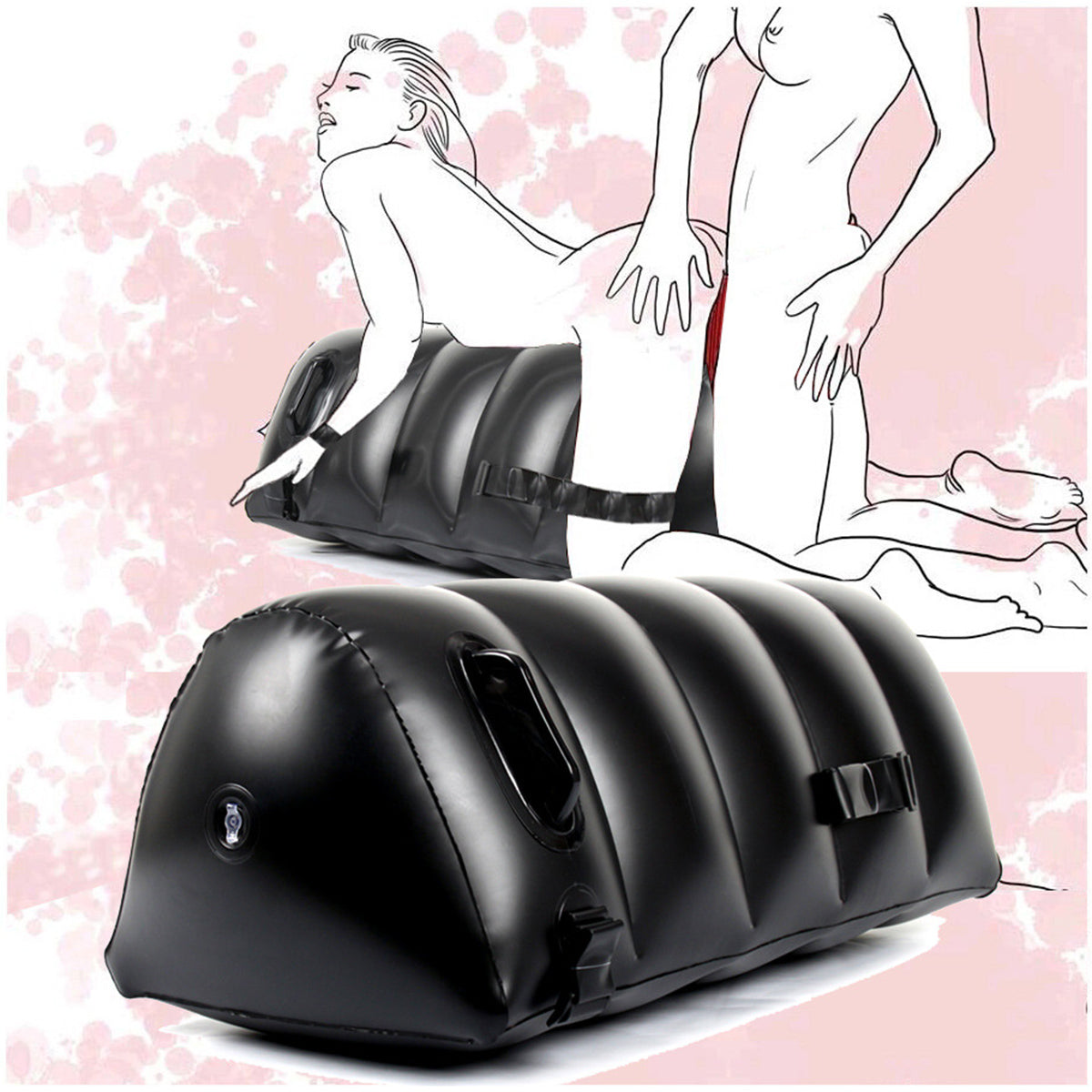 Yocare Inflatable Sex Position Pillow Cushion with Electirc Inflator, PVC Couples Sex Toys Ramp Furniture with Bondage