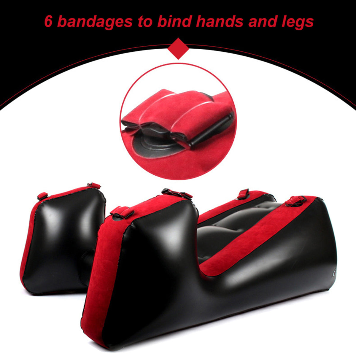 Yocare Inflatable Sex Sofa Cushion with Electirc Inflator, PVC Flocked Sex Chair Ramp Furniture with Bondage, Couples Toys Positioning for Deeper Position Support Pillow