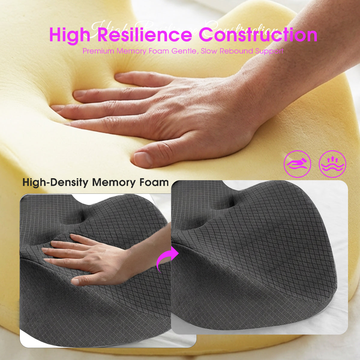 Ergonomic 27° Angle Memory Foam Wedge Pillow, Intimacy  Pillow for Couples, Multi-Functional Position & Back Support with Removable Washable Cover