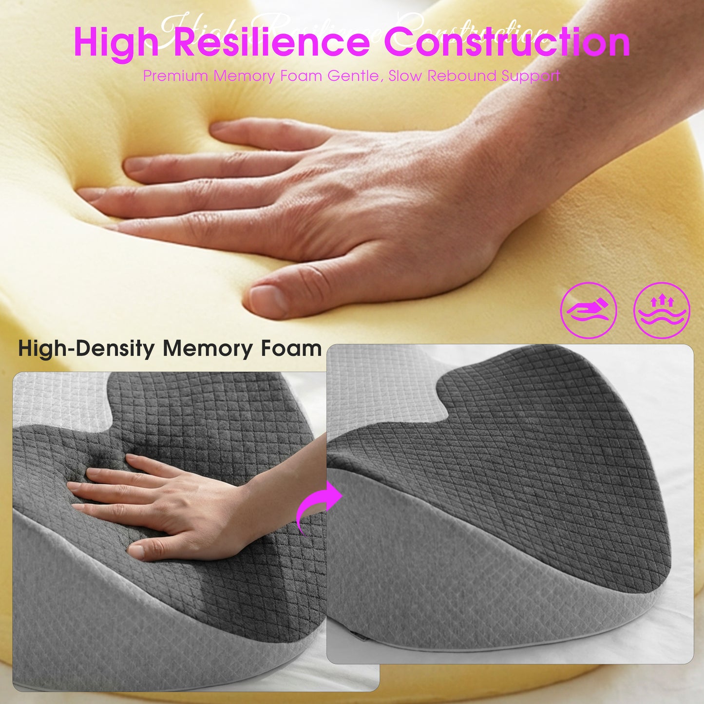 Intimacy Support Wedge Pillow for Couples, 27° Ergonomic Memory Foam Position Cushion, Multi-Functional Back Lumbar Support Pillow for Bedroom Living Room Office