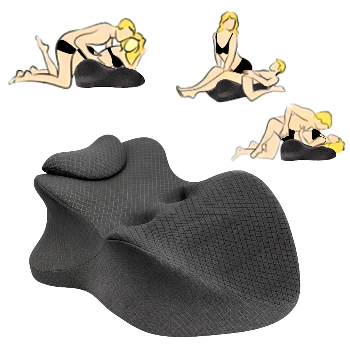 Ergonomic 27° Angle Memory Foam Wedge Pillow, Intimacy  Pillow for Couples, Multi-Functional Position & Back Support with Removable Washable Cover