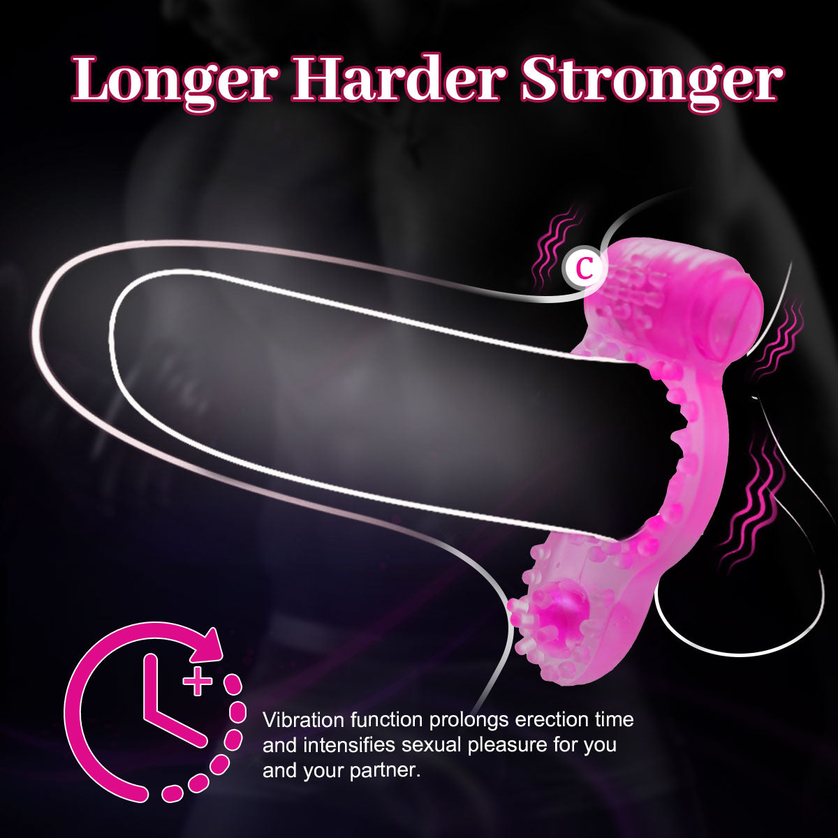 Yocare Male Vibrating Cock Rings, Silicone Penis Ring for Couples Pleasure, Men Ejaculation Delay Erection Enhance Adult Erotic Sex Toys, 2 Packs